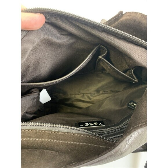 Tosca Blu Brown Leather Purse Double Handle Shoulder Handbag Suede Zip - Picture 14 of 16